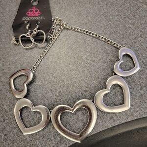 Paparazzi Silver Heart Necklace Modern Minimalist Design